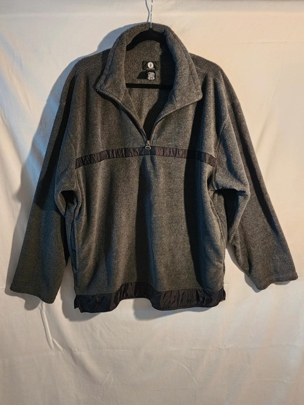 Men's Gray Half-Zip Fleece Pullover Sweater